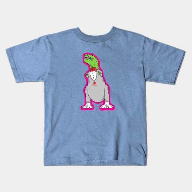 Pee Wee Tee-Rex Kids T-Shirt by Grumble 